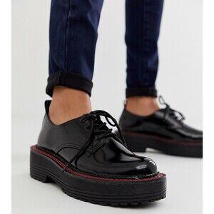 Bershka Black Chunky Sole Lace Up Shoe